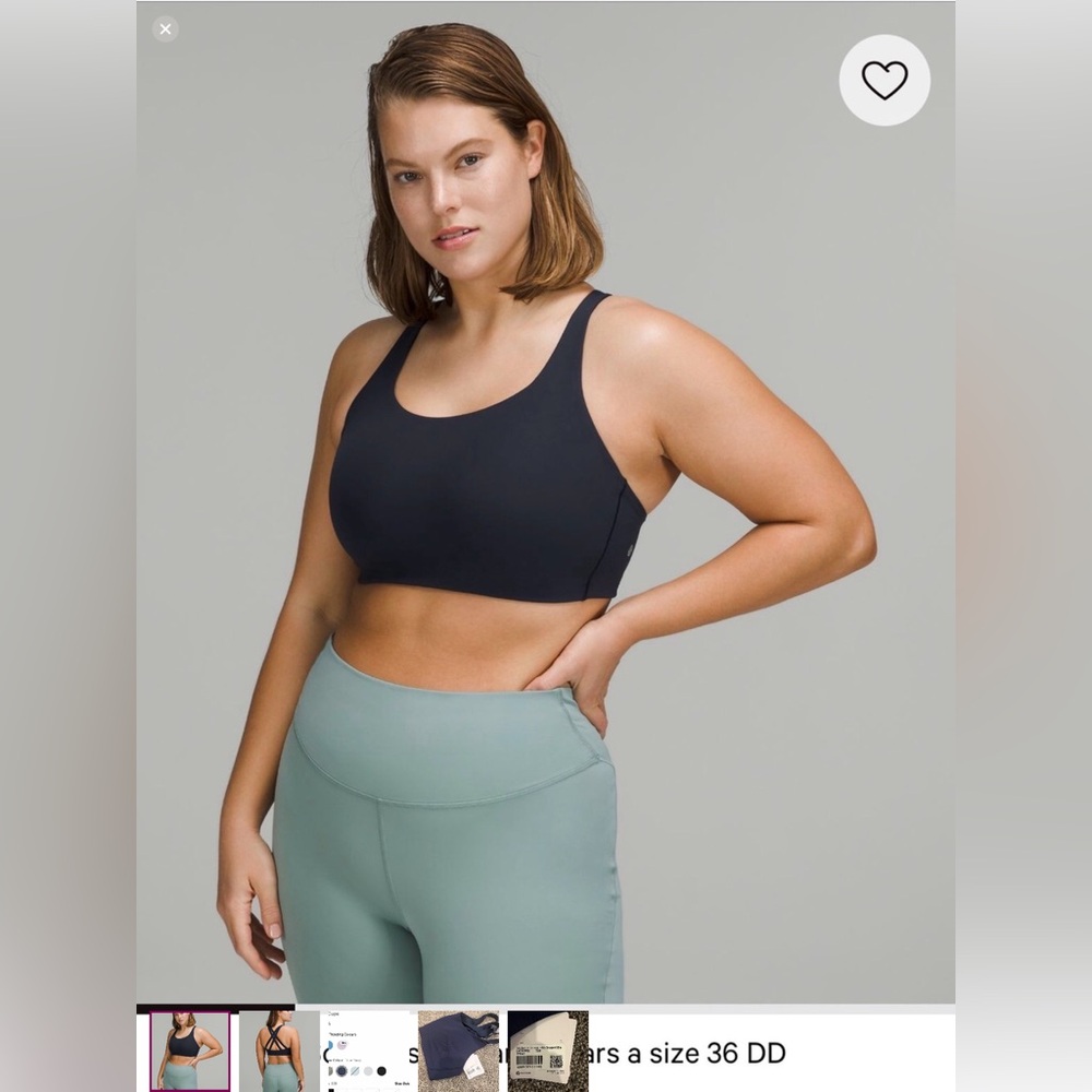 🌼Lululemon Athletica High Support Energy Sports Bra 38D true Navy Blue